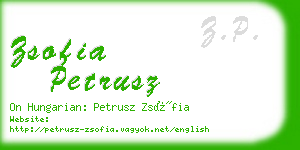 zsofia petrusz business card